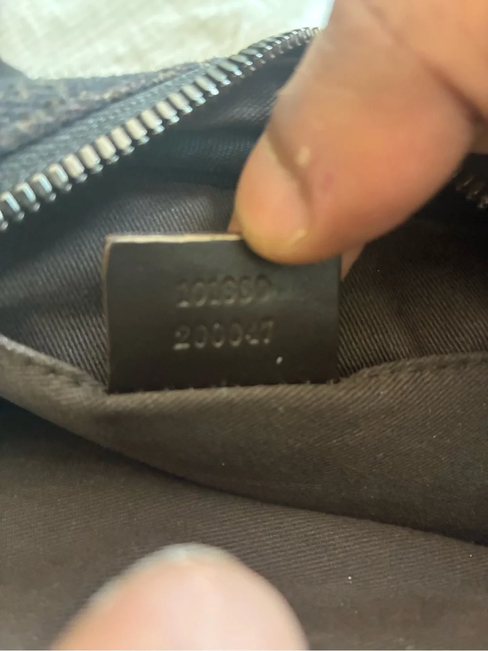 Vintage Gucci Black Monogram Belt Bag with Leather Trim